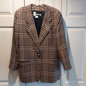 The Limited Brown/Black Checkered Blazer size 6